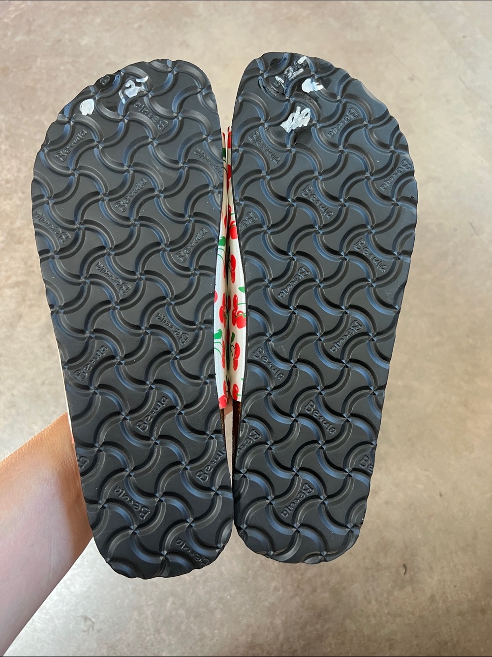 Women’s Betula by Birkenstock Triple-Strap Cherry Print Sandals - White/Red - Picture 3 of 10